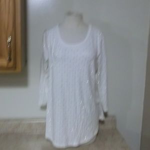 NWT JM COLLECTION COPPER TOUCH TOP EGGSHELL MED